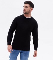 New Look Black Fine Knit Relaxed Fit Crew Neck Jumper
